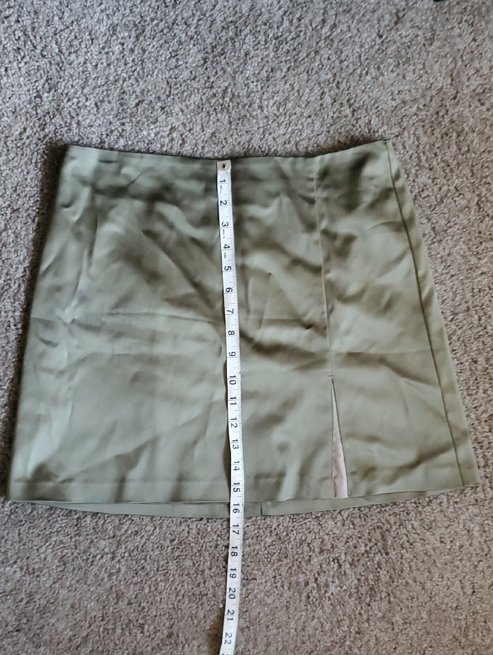 Sunday Best Olive Green Mini Skirt with Front Slit